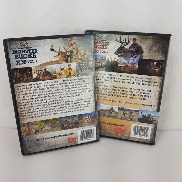 Set of 2 Hunting DVDs Realtree Monster Bucks XX Volumes 1 & 2 - Picture 3 of 4